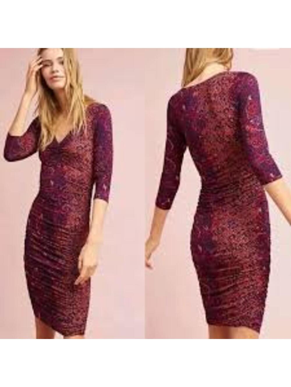 Moulinette Soeurs Anthropologie Begonia Ruched Dress Whimsigoth Romantic XXS